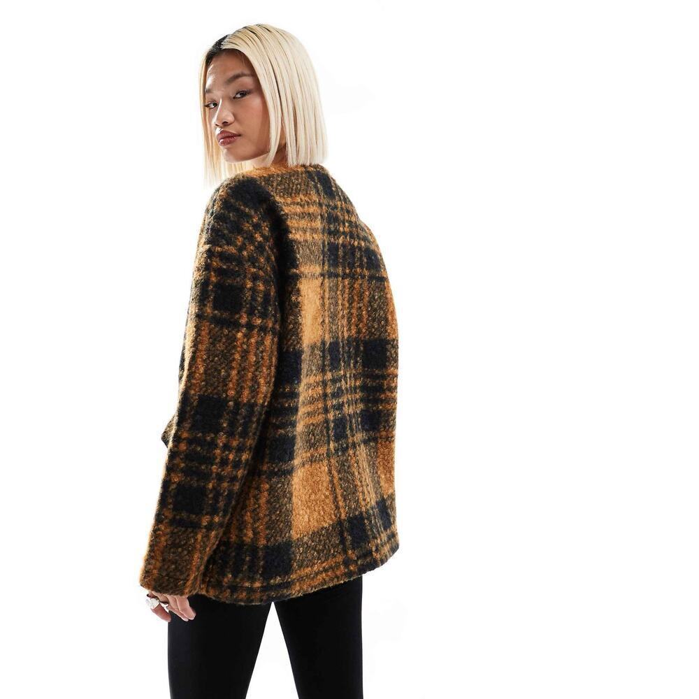 Native Youth Boucle Toggle Checked Jacket - Picture 8 of 8